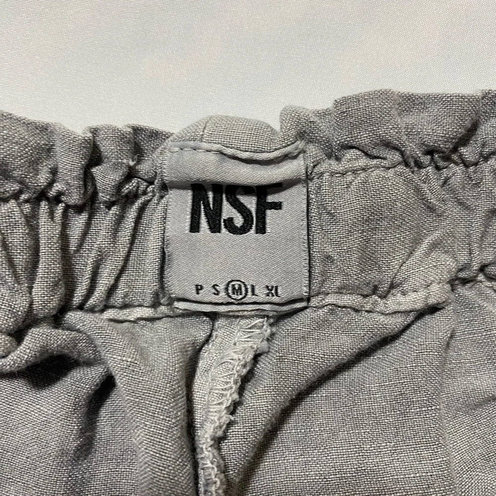 NSF Cargo Linen Blend Pants with Elastic Waist size M
